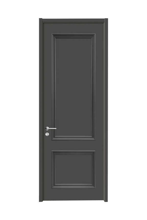 Porte de chambre moderne en bois gris mat GP-010