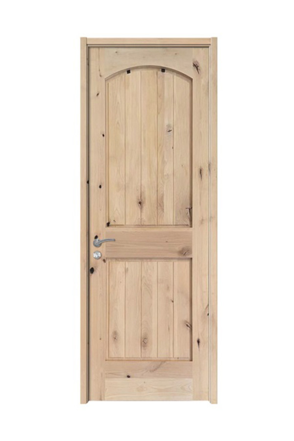 Porte intérieure à 2 panneaux MDF en placage de noyer naturel GV-07