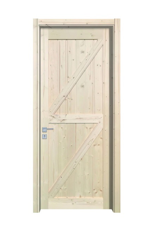 GY-PW09 Porte en bois de pin noueux massif au design minimaliste